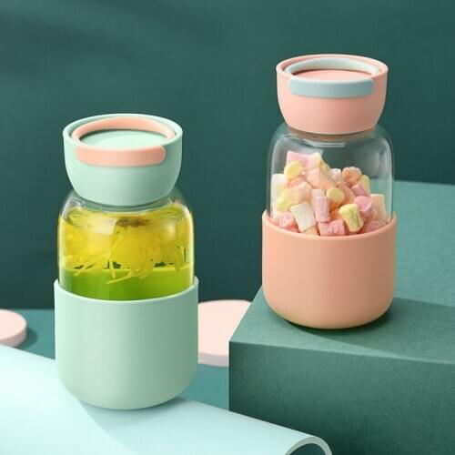 Hiking Portable Water Bottle Glass Cute Clear Japanese Travel Bottle Running Bicycle Filizanki Do Kawy Transparent Cup EA60SH