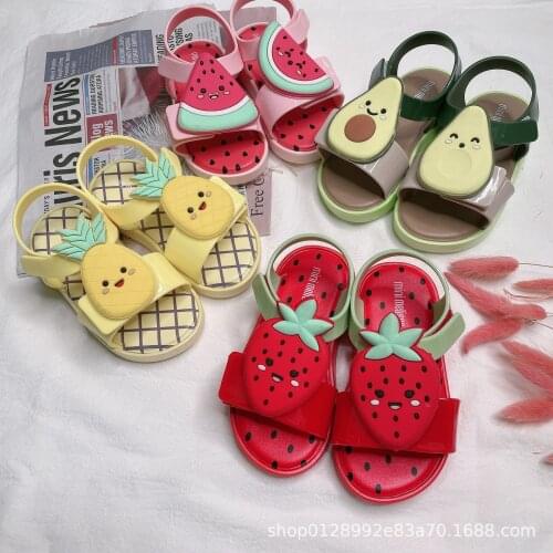 New Arrival Childrens Shoes for 2021 Summer Fruit Pattern Boys and Girls Jelly Sandals Soft Waterproof Kids Beach Shoes