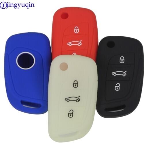 Jingyuqin New 3 Buttons Remote Flid Folding Key Silicone Cover Case Fob For PEUGEOT 207 307 308 For Citroen C2 C3 C4 C5 C6 C8