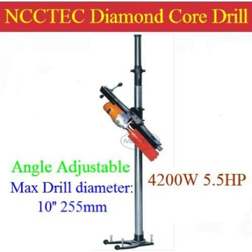 10'' 255mm drill ANGLE Adjustable Diamond Core Drill Machine for drilling holes in floor or wall | Multi-angle degree 4200w