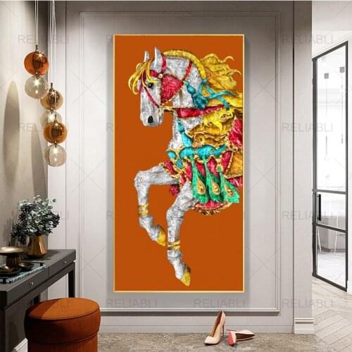 Light Luxury Arabian Style War Horse Animal Posters and Prints Modern Canvas Painting Horse Wall Picture for Living Room Decor