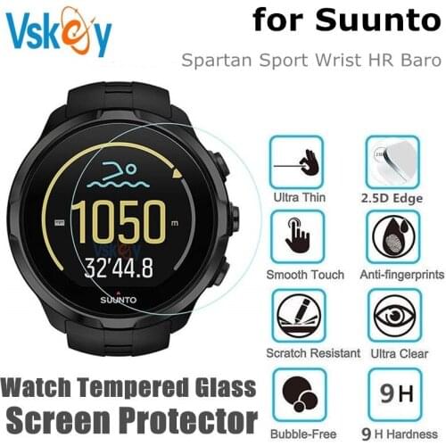 VSKEY 10PCS Tempered Glass for Suunto Spartan Sport Wrist HR Baro Screen Protector Smart Watch Anti-Scratch Protective Film