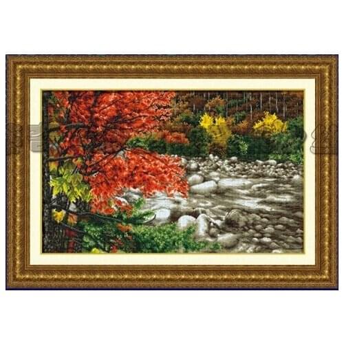 Top Quality beautiful lovely counted cross stitch kit dome maple river forest tree trees dome
