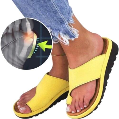 Sgesvier 2021 new comfortable Corrective protection women sandals mid-heel Wedges sandals women shoes Casual summer Slippers