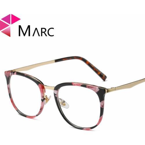 MARC 2018 NEW WOMEN Reading Optical Black glasses classic Plain glass spectacles Flower White Cat eye Pink 92128