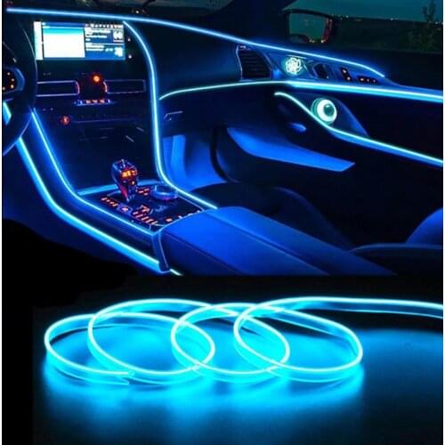 1M/2M/3M Car Interior Led Decorative Lamp EL Wiring Neon Strip For Auto DIY Flexible Ambient Light USB Party Atmosphere Diode