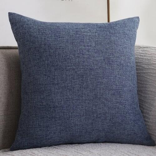 1PCS Linen Pillowcase Cushion Cover for Chair/Sofa/Bed/Car Solid Color Pillow Covers Comfortable Pillows 40X40/45X45/50X50 cm