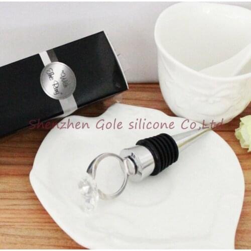 100pcs/lot Hot sell heart shaped crystal red wine bottle stopper wedding return gifts