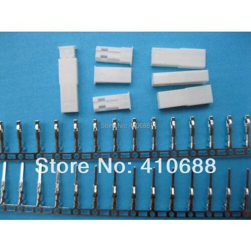1000 Set JST 2 Pin Housing and Pin Connector Female & Male White Color