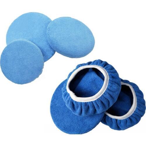 2pcs Microfiber Polishing Bonnet Buffer Pad Cover Car Wax Polish Waxing Pad Cover Polisher Detailing Paint Care