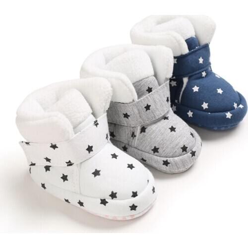 2020 Casual Baby First Walker Anti-slip Snow Boots Infant Plush Shoes Newborn Baby Girl Prewalker Winter Keep Warm Boys Shoes