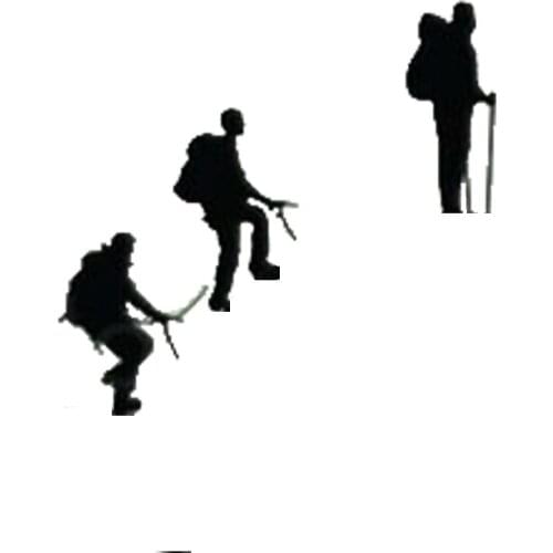 22*20.8cm Three climbing mountain men Car Stickers Funny Car Window Bumper Novelty JDM Drift Vinyl Decal Sticker