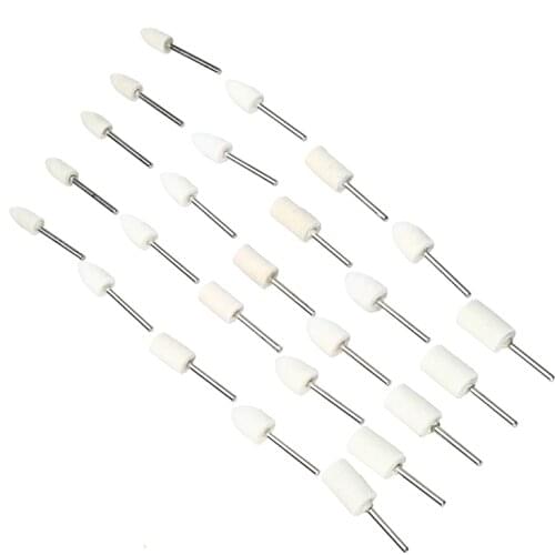 25PCS Dremel Accessories Felt Wool Grinding Buffing Polishing Wheel Pad Abrasive Tools for Dremel Rotary Tools 3mm 1/8" Shank