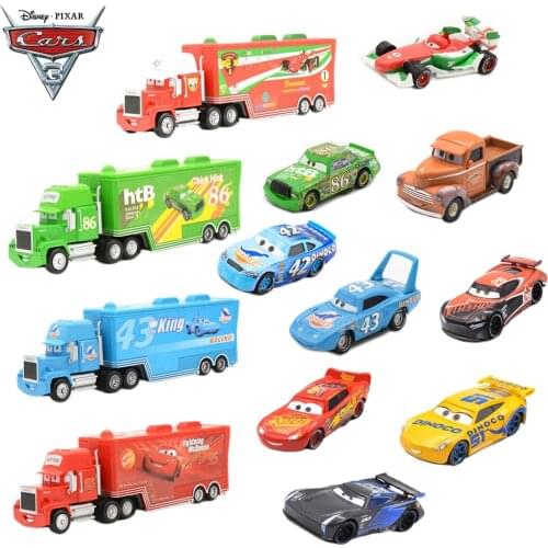 27 Style Disney Pixar Cars 3 Diecast Metal Toys Lightning McQueen Heavy Truck Toy Storm Jackson Educational Car Toy For Boy