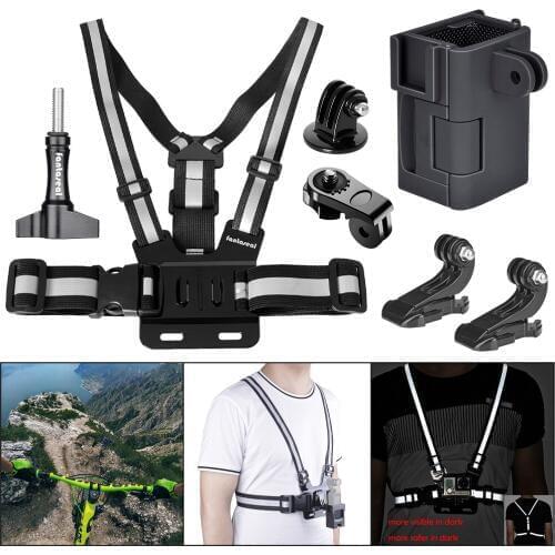 7in1 Hi-Reflective Safe Chest Strap Mount Holder Expansion Frame Mounts Kit Adjustable Strap for DJI OSMO Pocket Action Camera