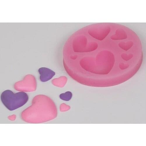 8 Holes Heart Shaped Liquid Silicone Mold Cookies Fondant Making Molds Cake Baking Tools Wedding Decorations