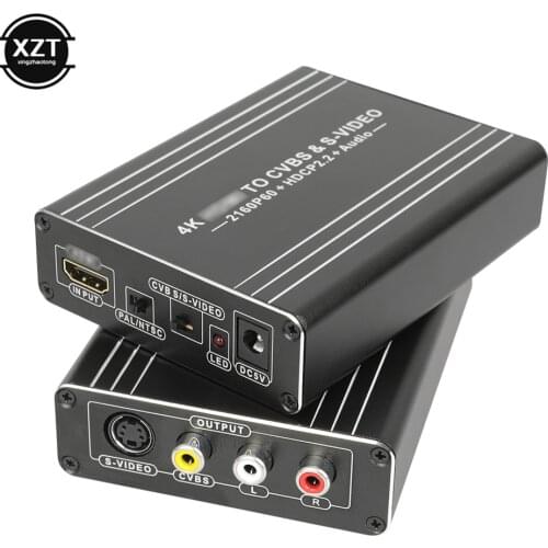 HDMI-compatible 2.0b TO AV SVIDEO Adapter 4K 60hz 576i 480i FHD CVBS Video AUDIO 3 RCA Converter hdcp2.2 1080p 21660P NTSC PAL