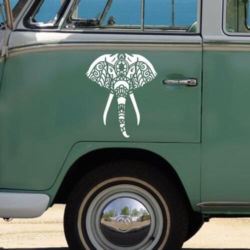 Black/Sliver Mandala Elephant Car Sticker Small/Big Size Removable Waterproof Window Body Decal CL949