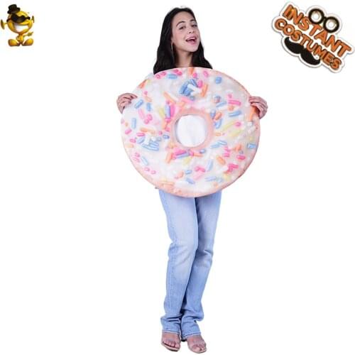 Unisex Adult Cosplay Yummy Cream Doughnut Costume Women And Men Funny Food Party Tunic Halloween Delicious Cute Jumpsuit Suits