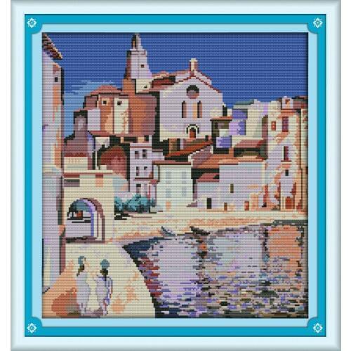 Everlasting Love Christmas Port Of Algiers Ecological Cotton Cross Stitch Stamped 11 CT And 14 CT Printed New Store Promotions