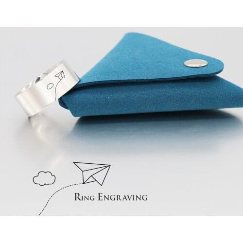 Custom Paper Plane Personalized Stainless Steel Ring Gift For Friend Engraved Lover Jewelry
