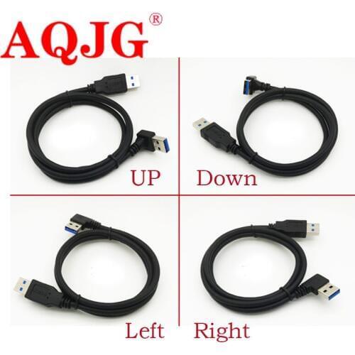 90 degree USB 3.0 Extension Cable Super Speed Type A Male to Male for Notebook Cooler Hard Disk Car MP3 Webcam Digital Camera
