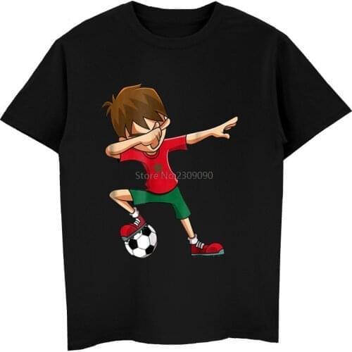 Summer Novelty Cartoon T Shirt Soccers Shirt For Boys Dabbing Morocco Flag Gifts Movie T-Shirt Cotton Tees Tops Harajuku