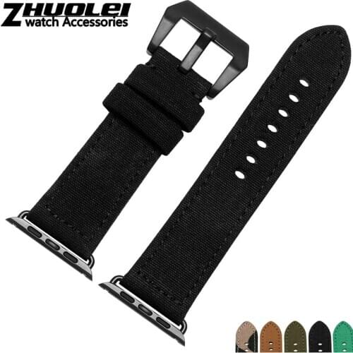 For Apple nylon strap 42mm 44mm canvas watchband with adapter for apple iwatch linker durable waterproof and sweat watchband