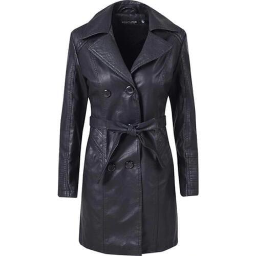 2020 new autumn winter womens jacket Female PU leather womens leather jackets long female leather jacket motorcycle clothing