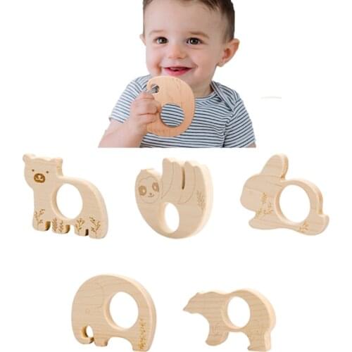 New Baby Wooden Rodent Teether 1PC Maple Cartoon Animal Kid Molars BPA Free Non-Toxic Safe Newborn Teething Toys Children Gifts