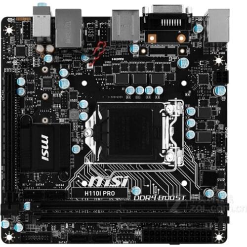 Original motherboard MSI H110I PRO MINI-ITX 17*17cm LGA1151 Needle M.2 Support 6/7 Gen i3 i5 i7 DDR4 32G SATA3 USB3.0