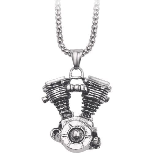 Wholesale Mens Motorcycle Engine Pendants Necklaces Punk Gothic Necklace Mens Vintage Hip Hop Friends Gifts Choker Jewelry
