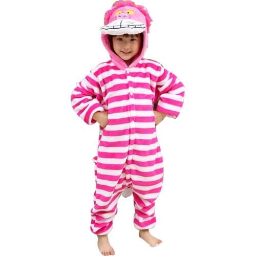 Onesies For Kids Cheshire Cat Animal Pajamas Children Kigurumi Boy Girls Cartoon Pyjama Cosplay Party Costume One-Piece Pijamas