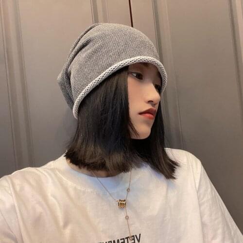 Unisex Beanie Hats Autumn Cotton hat Men Knitted Hat Women Comfortable Balaclava Sports Kerchief Bobble Hat Spring Thin Knitte