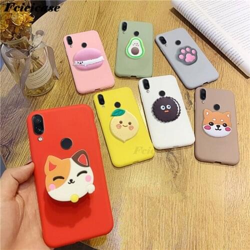 3D Cartoon Phone Holder Case For Xiaomi Redmi Note 7 Cover Silicone Cute For Xiomi Redmi Note7 Note 7 Pro Stand Bags