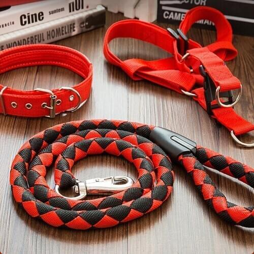 Dog Collars Set Meal Personalized Pet Collar Leash Dogs Harness Lead For Small Medium Large Dogs Pitbull Bulldog Pugs Beagle