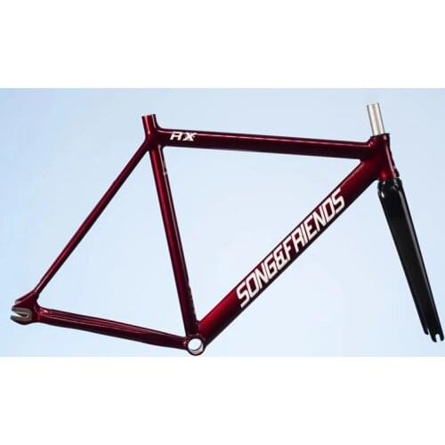 700C Bicycle Frame 6061 T6 Aluminum Alloy Fork Fixie Bike 52cm 56cm Fixed Gear Frameset High Quality Cycling Parts