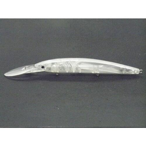 WLure 10.8cm Open Gill Design Long Slim Lure Blank Body 10 per Set with Random Eyes Fishing Unpainted Lure UPM650