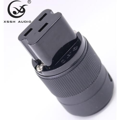 XSSH audio YIVO C19 Pure Copper 20A 20Amp IEC 125V ~ 250V 3 pin pins Electric NEMA Black Electrical female power plug connector