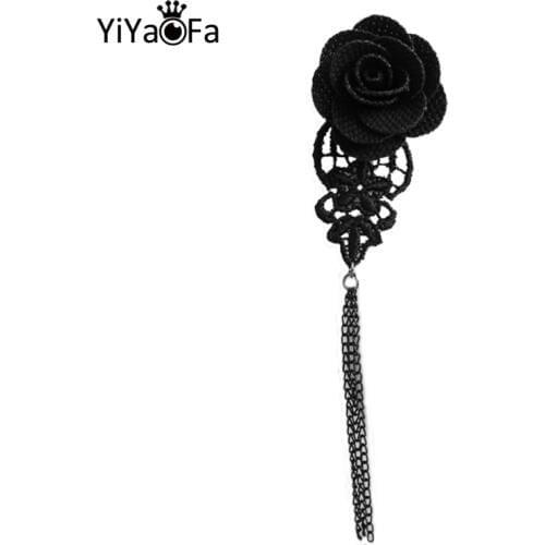 YiYaoFa Black Brooches For Clothes