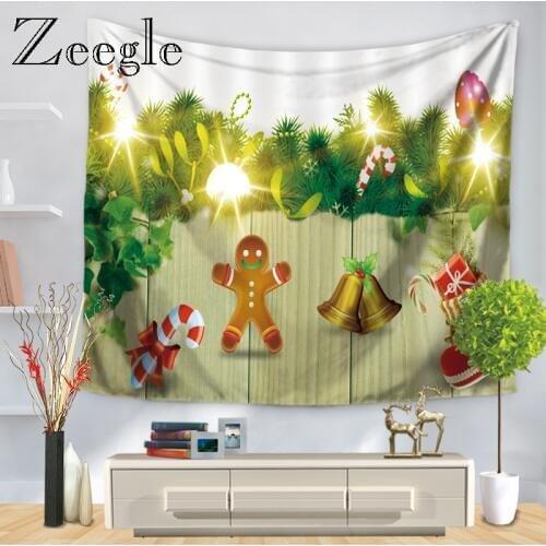 Zeegle Christmas Home Decor Printed Wall Hanging Tapstry Carpet Microfiber Fabric Art Living Room Bedroom Office Wall Tapestry