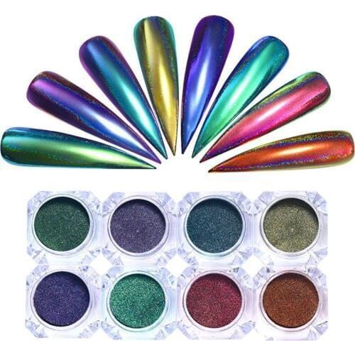 Mirror Nail Glitter 0.2g Pigment Powder Dust Manicure Nail Art Glitter Chrome Powder Decorations 12 Colors bulk whole sale