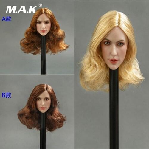 1/6 Scale Europe and America Female Head Sculpt 3 Colors Curls Hair Gal Gadot Head Carved for 12''Girl Female Body