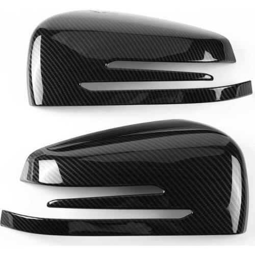 1 Pair Car Auto Carbon Fiber Side Rearview Mirror Cap Cover Trim for Mercedes Benz A B C E GLA Class W204 W212