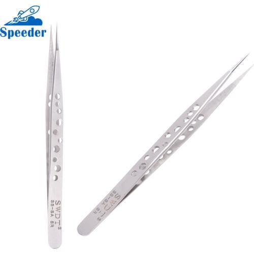 1PCS Precision Straight Pointed Tweezers Stainless Steel Forceps for Cell Phone Tablet Computer Repair Hand Tools