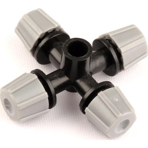 10pcs Inner Dia 6mm Mist Sprinkler Four Export Greenhouse Cooling Humidifier Garden Irrigation Grey Cross Atomizing Nozzle