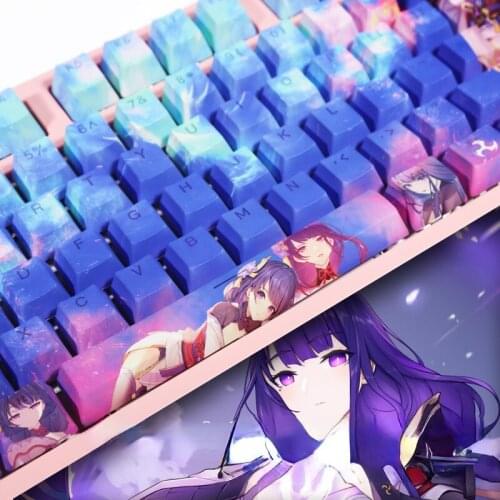 104-key Original God Thunder General Barr PBT Sublimation Cherry Height Mechanical Keyboard Keycap Animation Key Caps Anime