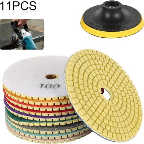 11PCS 4inch Wet Diamond Polishing Pads 100mm Sanding Grinding Disc Tile Marble Granite Polisher Flexible Stone Ceramic Hand Tool