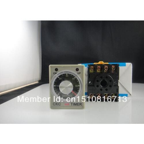 110V Power on delay timer time relay 0-30 second & Base