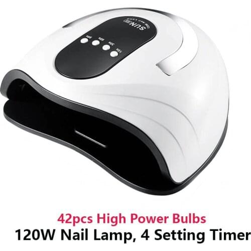120W Nail Lamp 42pcs Hihg Power Bulbs LED UV Lamp Phototherapy Quick Dry Gel Nail Lamp Professional Nail Gel Lamp